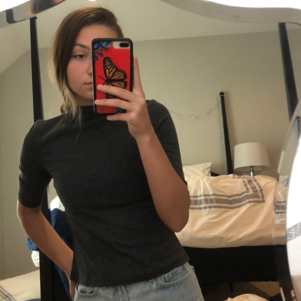 super cute mock neck top